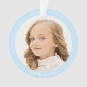 Adorno Foto de niña personalizada sobre azul claro