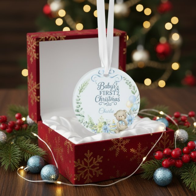 Adorno Foto de nombre personalizado de bebé de Navidad (Subido por el creador)