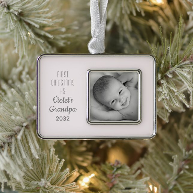 Adorno Foto de nombre personalizado del abuelo (Árbol)