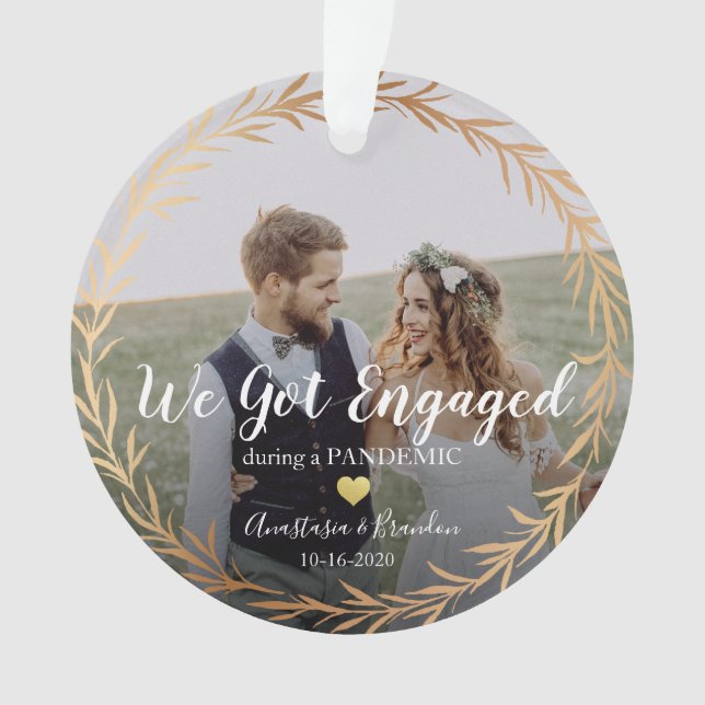 Adorno Foto de oro tomada durante Navidades pandémicos (Anverso)