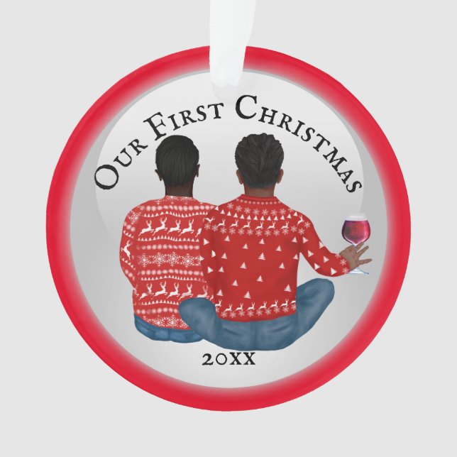 Adorno FOTO de pareja gay africana e india (Anverso)