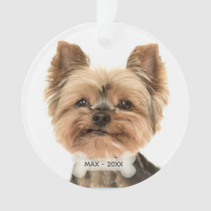 Adorno Foto de perro Yorkshire Terrier de oro personaliza