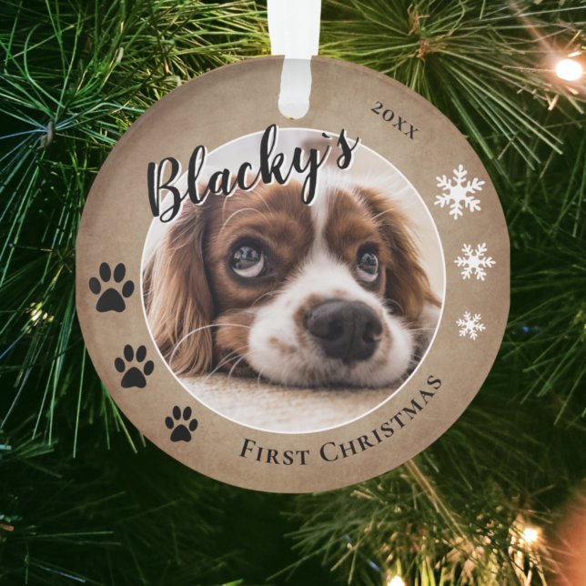 Adorno Foto de primer Navidad de cachorros con nombre de  (Subido por el creador)