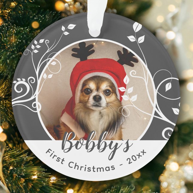 Adorno Foto de primer Navidad de cachorros de follaje de  (Subido por el creador)