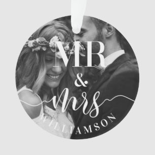 Adorno Foto de Sr. y de señora Newlyweds First Christmas