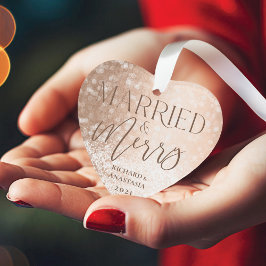 Adorno Foto de Twinkling Lights con clase Married & Merry