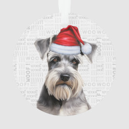 Adorno Foto de vacaciones de Navidad de perro Schnauzer l