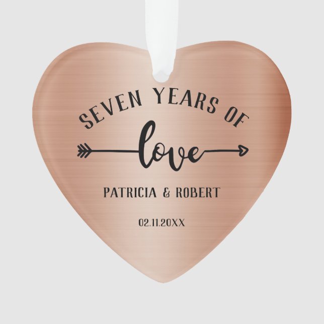 Adorno Foto del aniversario del 7° aniversario del Boda (Anverso)