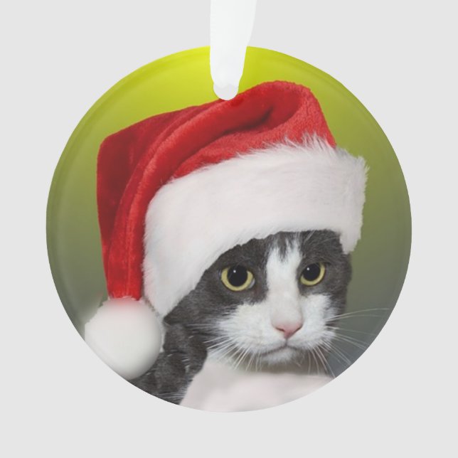 Adorno Foto del gato de Carol Tuxedo, Navidades personali (Anverso)
