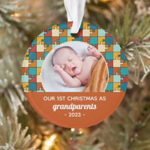 Adorno Foto del primer rompecabezas de Navidades del abue