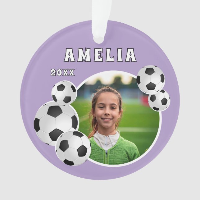 Adorno Foto Deportiva de Purple Soccer Ball (Anverso)