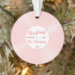Adorno Foto divertida de Navidad en vinilo rosa