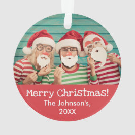 Adorno Foto divertida en Navidades rojos rusos de frente