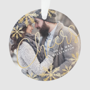 Adorno Foto elegante del día de fiesta del copo de nieve