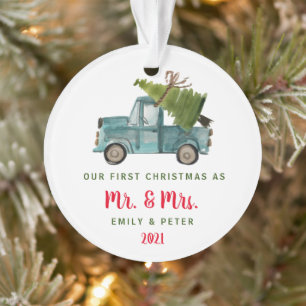 Adorno Foto First Christmas   D. Sra. Truck Ornament