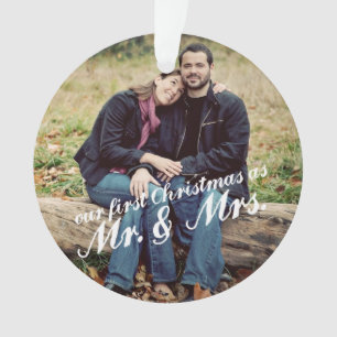 Adorno Foto First Christmas Mr. y la Sra. Ornament