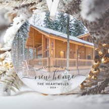 Foto First Christmas New Home Grey Script 2024