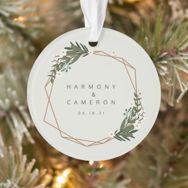 Adorno Foto geométrica recién casada Nuestra Primera Navi (Árbol)