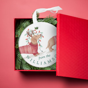 Adorno Foto hecha punto acogedora del suéter del navidad