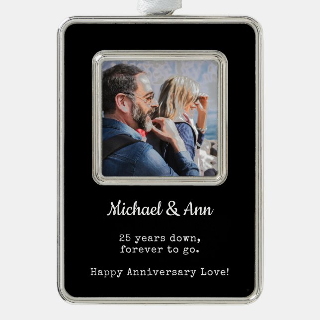 Adorno Foto Keepsake, 25 años | Pareja de vacaciones (Anverso)