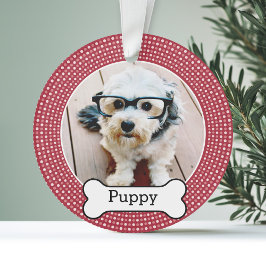 Adorno Foto mascota con Hueso de perro - Doble cara
