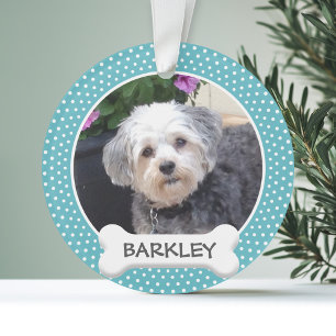 Adorno Foto Mascota personalizada con hueso de perro