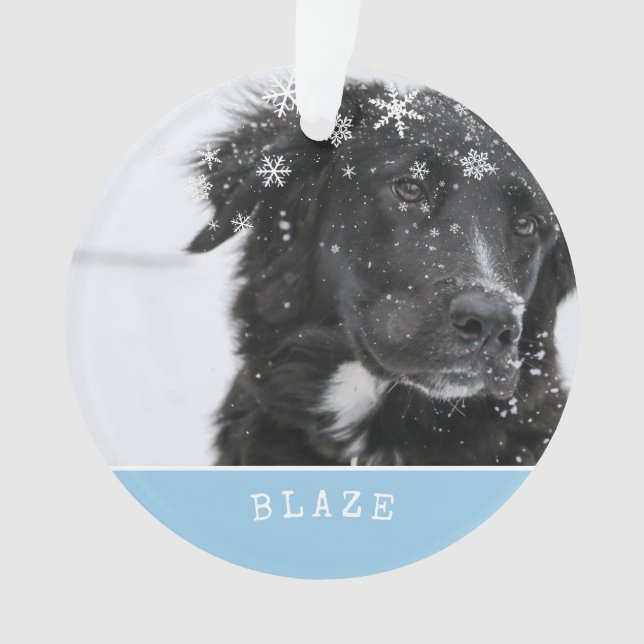 Adorno Foto Mascota personalizada de Navidades de línea d (Anverso)