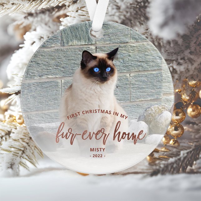 Adorno Foto mascota Primera Navidad Rosa Dorado para siem (Subido por el creador)