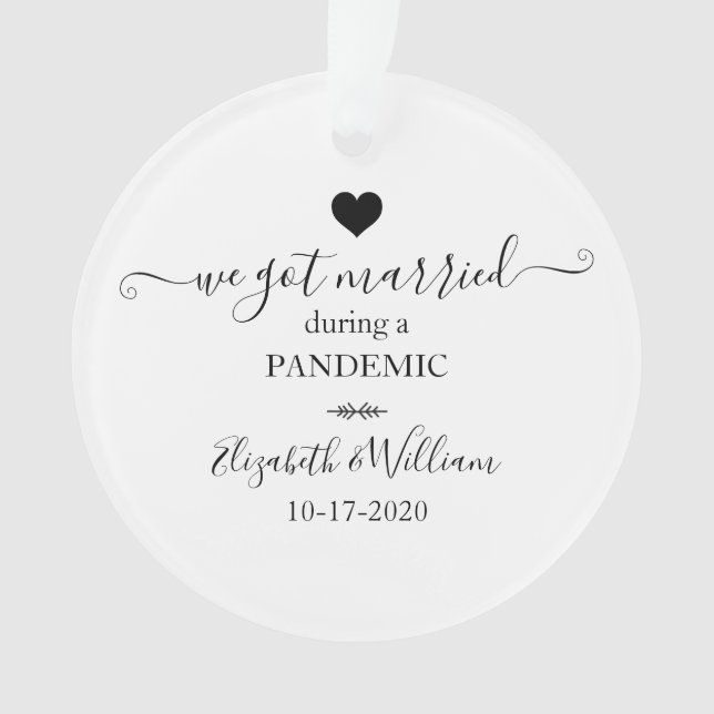 Adorno Foto moderna que nos casamos durante la pandemia (Anverso)