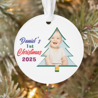 Adorno Foto Personalizada Árbol de Navidad 1er de Daniel