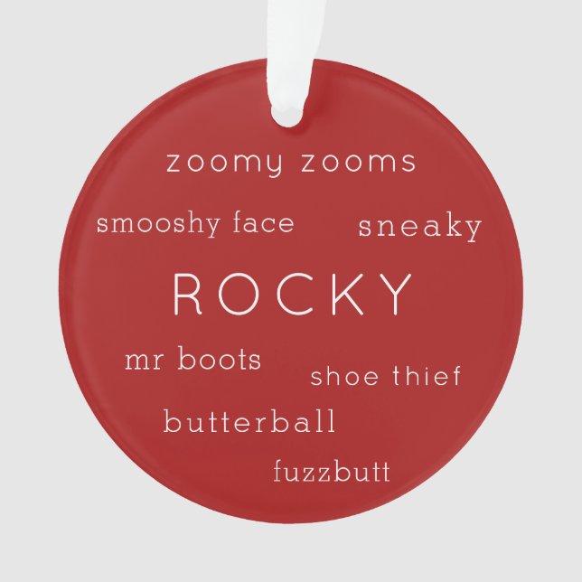 Adorno Foto personalizada de apodo de perro Mascota (Anverso)