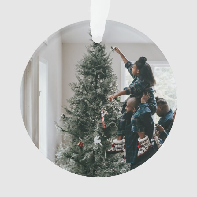 Adorno Foto personalizada de dos Navidades de familia (Anverso)