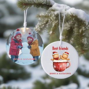 Adorno Foto personalizada de Gingerbread man Navidad