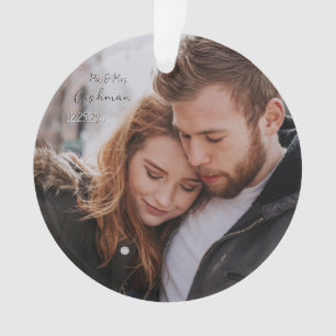 Adorno Foto personalizada de Navidades de parejas