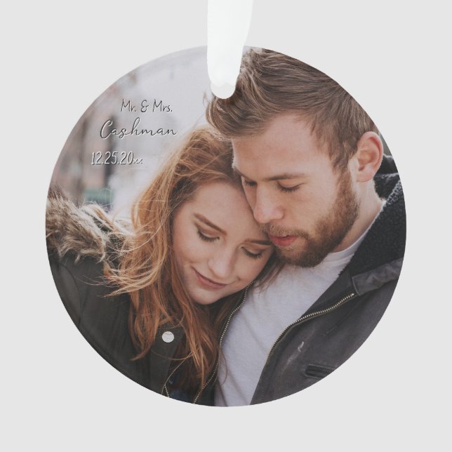 Adorno Foto personalizada de Navidades de parejas (Anverso)