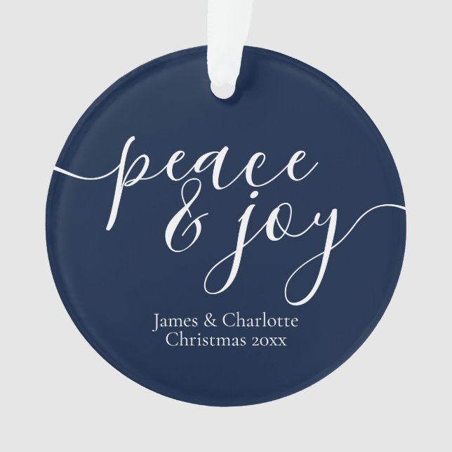 Adorno Foto Personalizada De Navidades Modernos De Paz Y  (Anverso)