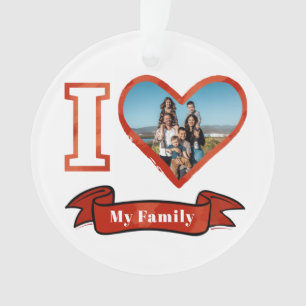 Adorno Foto personalizada de navidades que amo a mi famil