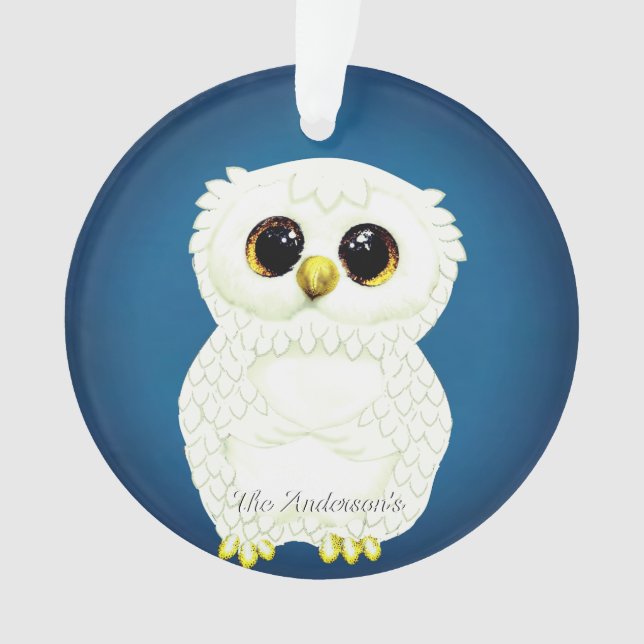 Adorno Foto personalizada de Personalizado Owl Bird (Anverso)