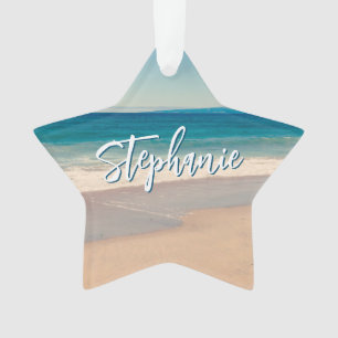 Adorno Foto personalizada de playa Océano Azul Escénico