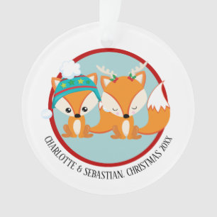 Adorno Foto personalizada de Red Fox navidades