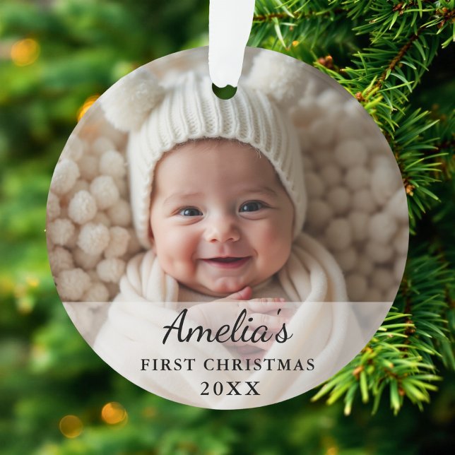 Adorno Foto personalizada del primer bebé de Navidad (Subido por el creador)