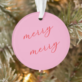 Adorno Foto Personalizada Elegante Escritura Rosa Navidad
