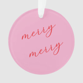 Adorno Foto Personalizada Elegante Escritura Rosa Navidad