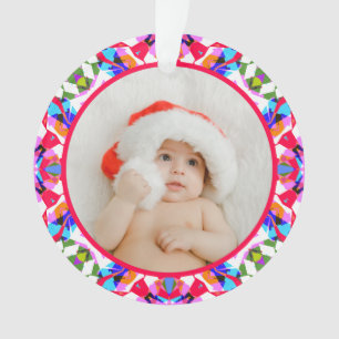 Adorno Foto personalizada Feliz Navidad Moderno Colorido