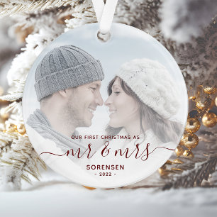 Adorno Foto personalizada Primera Navidad de casados en r