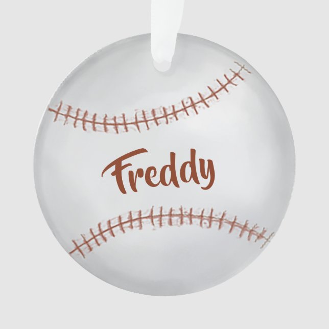 Adorno Foto personalizado Baseball Simple Typography (Anverso)