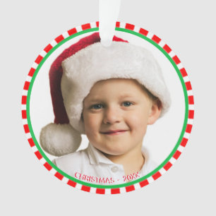 Adorno Foto personalizado con marco verde rojo y blanco