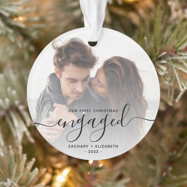 Adorno Foto personalizado Primer guión negro de Navidad c (Árbol)