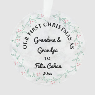 Adorno Foto personalizado Primera Navidad como Abuela y A