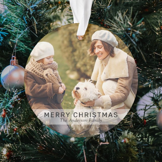 Adorno Foto simple 2 Personalizado Feliz Navidad (Subido por el creador)